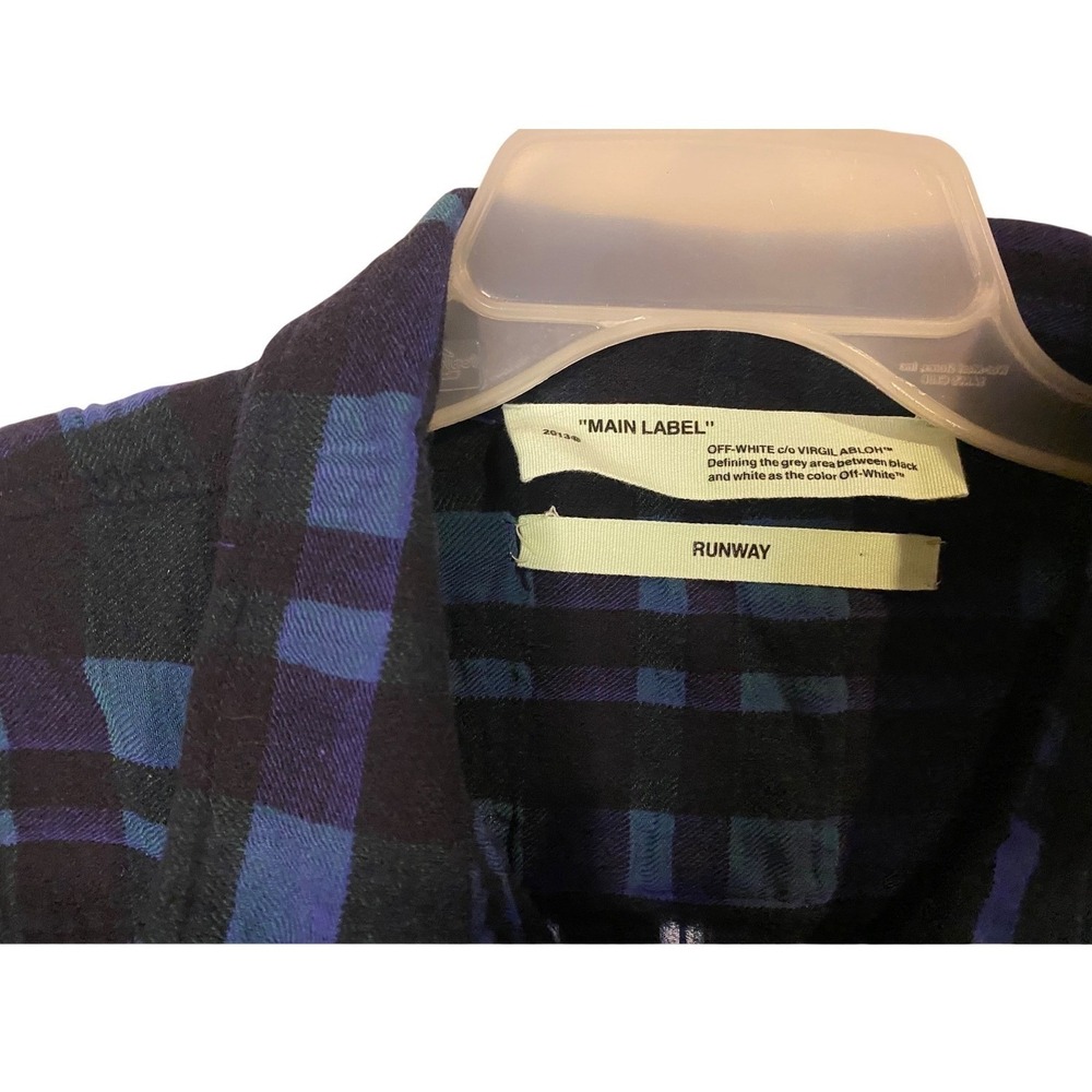 Off-White Virgil Abloh Seeing Things Plaid Flannel Shirt Xxl Main Label Runway View 3